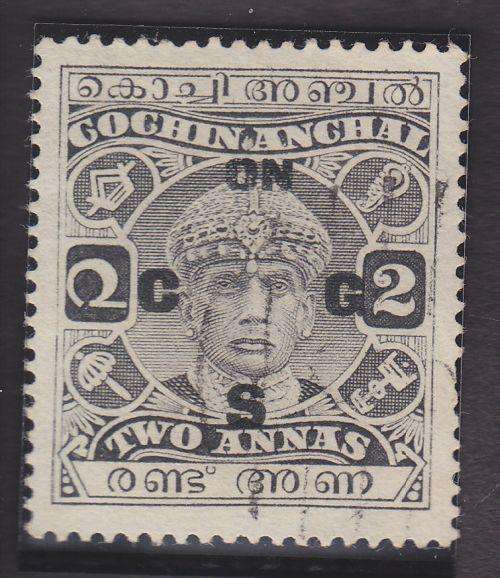 COCHIN ++ "OFFICIAL" ++ 1929-32 ++ 2a GREY - SEE BELOW ++ FU ++ SG O28