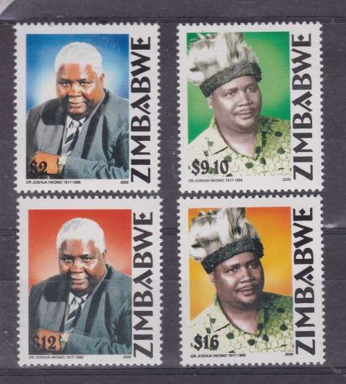 2000 ++ "1st DEATH ANNIV OF DR JOSHUA NKOMO" ++ SET OF 4 ++ MNH ++ SG 1028-31