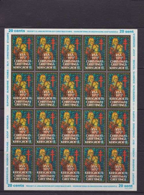 CHRISTMAS STAMPS ++ 1972 ++ SHEET OF 20 ++ MNH ++ SEE SCAN BELOW