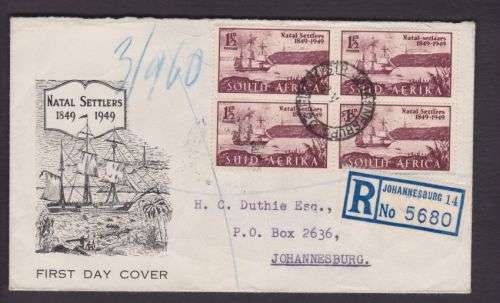 FDC ++ 1949 ++ "CENT OF ARRIVAL OF BRITISH SETTLERS" ++ SEE SCAN BELOW