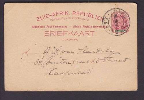 BRIEFKAART ++ 1898 ++ POSTED "PRETORIA TO KAAPSTAD" ++ FU ++ SEE SCANS BELOW