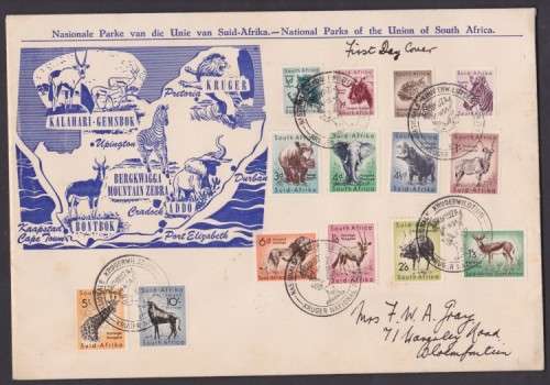 FDC ++ 1954 ++ "DEF ISSUE - WILD ANIMALS" ++  PMK "SKUKUZA" ++ SEE SCAN BELOW