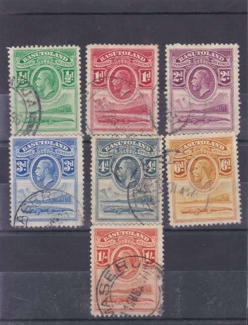BASUTOLAND ++ 1933 ++ KG V ++ "DEF ISSUE" ++ SHORT SET OF 7 ++ FU ++ C/V R275 ++ SG 1-7