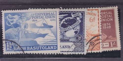 BASUTOLAND ++ 1949 ++ "75th ANN OF U.P.U." ++ SET OF 4 ++ FU ++ SACC 38-41