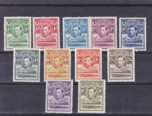 BASOTULAND ++ 1936 ++ KG VI ++ "DEF ISSUE" ++ SET OF 11 ++ MHVL ++ C/V R2300 ++ SACC 18-28