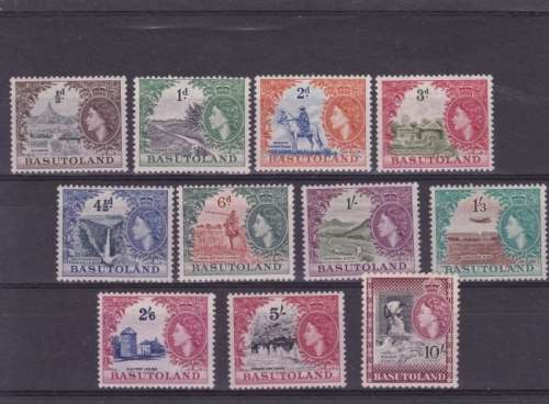 BASUTOLAND ++ 1954 ++ QE II ++ "DEF ISSUE ++ SET OF 11 ++ MNH ++ C/V R2569 ++ SACC 43-53