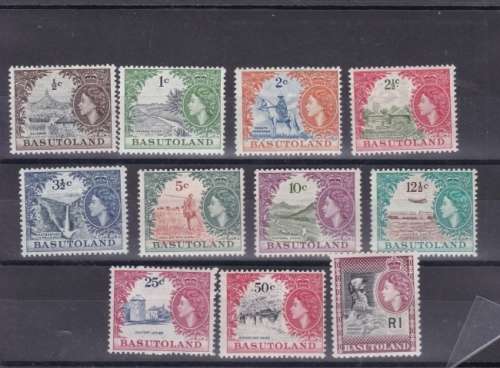 BASUTHOLAND ++ 1961 ++ QE II ++ "DEF ISSUE - DECIMAL" ++ SET OF 11 ++ MNH ++ C/V R2616 + SACC 69-79