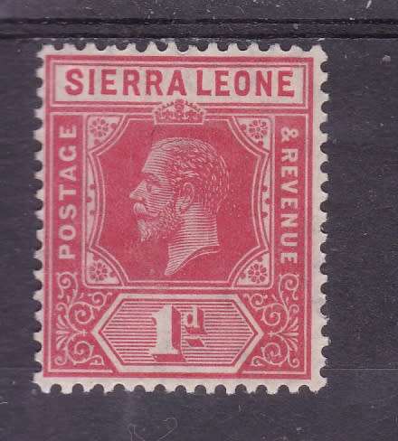 SIERRA LEONE ++ 1912 ++ "DEF ISSUE" ++ KG V ++ 1d ROSE-RED ++ MNH ++ C/V R130 ++ SG 113b