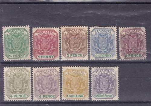 ZAR, 1896-97, `DEF ISSUE - DISSELBOOM`, SET OF 9, MH, 3d - FU, C/V R370, SACC 223-231