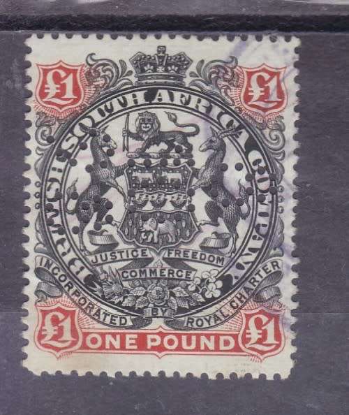 BSAC, 1897, `ADD DEF ISSUE`, £1 BLACK AND RED-BROWN, FIS USED, SACC 65