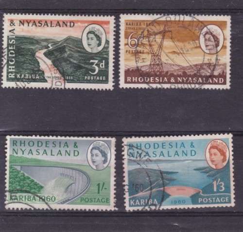 RHOD AND NYASA, 1960, `OPENING OF KARIBA HYDRO SCHEME`, SHORT SET OF 4, FU, SACC 33-36