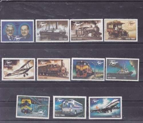 CINDERELLA, 1985, `75th ANN OF S.A. RAILWAYS`, SET OF 11, SEE SCAN BELOW