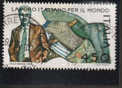 ITALY, 1986, ITALIAN WORK FOR THE WORLD, 450L, USED, SG 1938