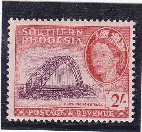 SOUTHERN RHODESIA 1951 2/- PURPLE & SCARLET MH SACC 89