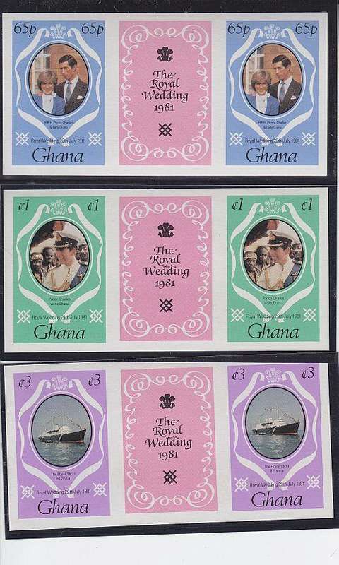 GHANA ++ 1981 ++ ROYAL WEDDING ++ IMPERFORATE FROM A RESTRICTED PRINTING ++ SG 952-954
