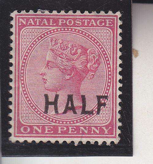 1895 ++ "HALF" SURCHARGE ON 1d ROSE ++ MH ++ SACC 108
