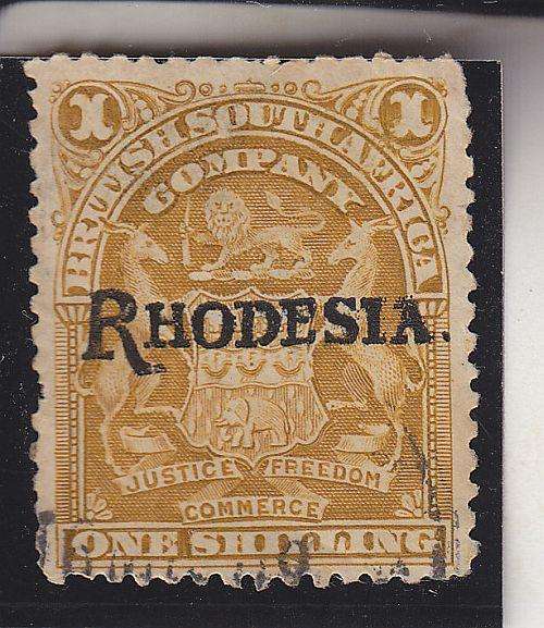 1909 ++ 1s BISTRE OVPT "RHODESIA" ++ FU ++ SACC 104