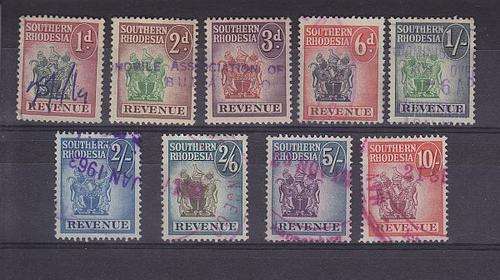SOUTHERN RHOD ++ SELECTION OF REV STAMPS ++ 1d - 10s ++ USED ++ SEE SCAN BELOW