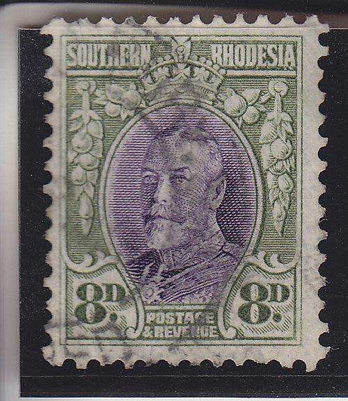 SOUTHERN RHOD ++ 1931-37 ++ "FIELD MARSHALL" ++ 8d BLACK & OLIVE-GREEN ++ FU ++ SACC 22
