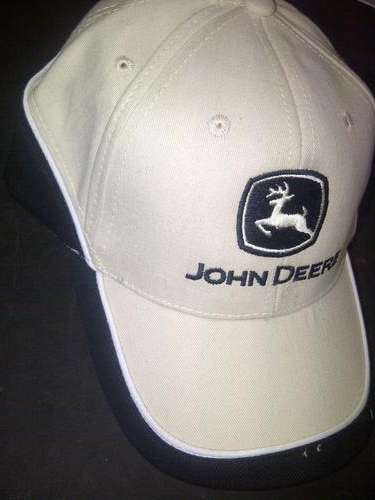JOHN DEERE CAP KHAKI WITH BLACK RIM