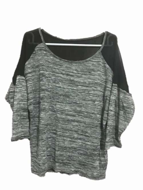 Grey and black top SIZE LARGE
