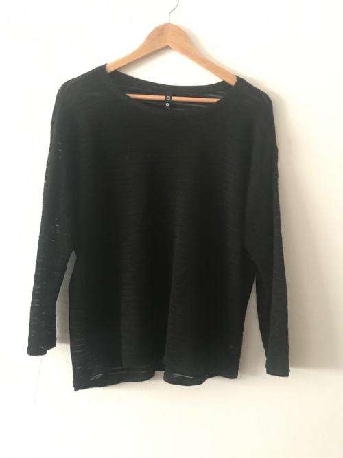 Sheer black striped jersey SIZE MEDIUM