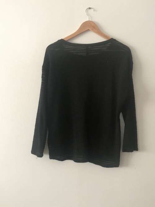 Sheer black striped jersey SIZE MEDIUM