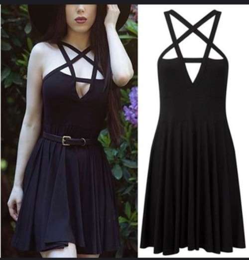 Pentagram black dress