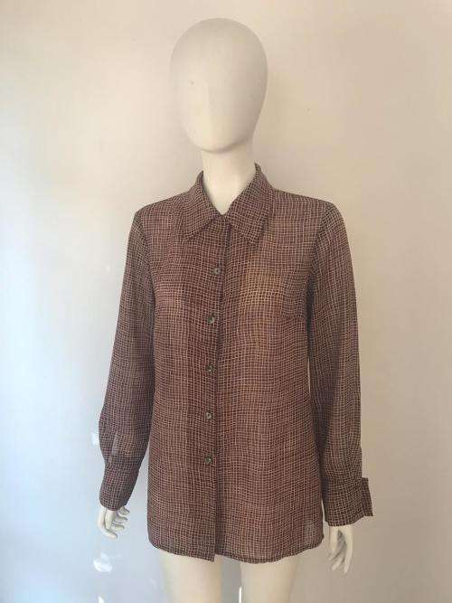 Pattern brown button up top SIZE 34