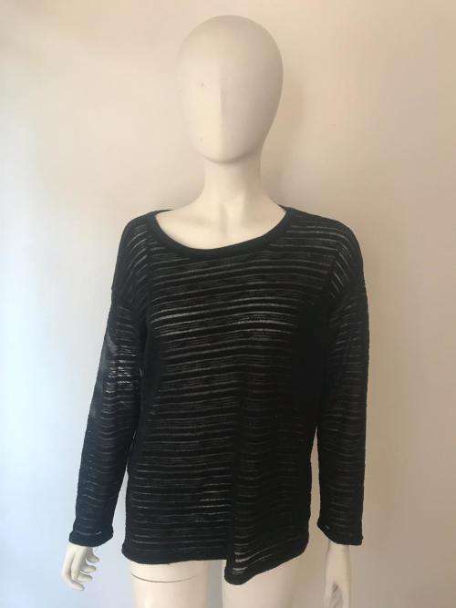Sheer black striped jersey SIZE MEDIUM