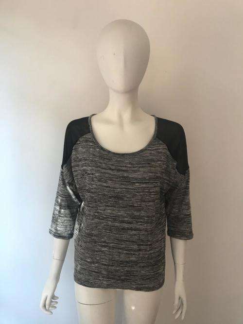 Grey and black top SIZE LARGE