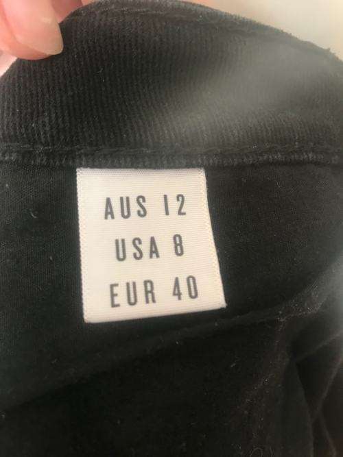 Black denim shorts Size 12
