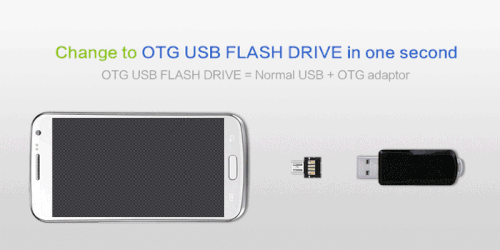 Micro USB to USB 2.0 OTG Adapter. With keychain. Black