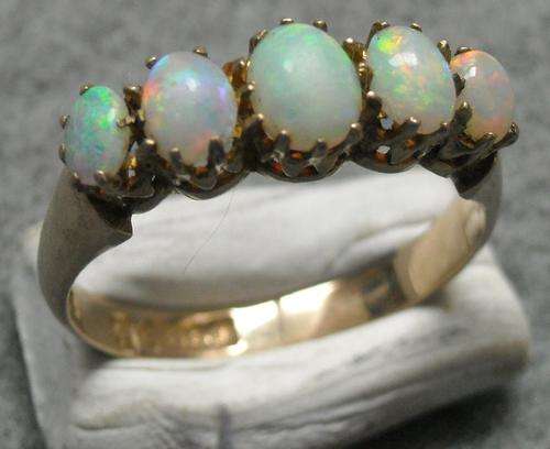 ANTIQUE, GOLD & OPALS ETERNITY STYLE RING - read listing please
