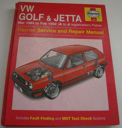 HEYNES VW GOLF & JETTA SERVICE MANUAL (1984 TO 1991 PETROL) - please read listing