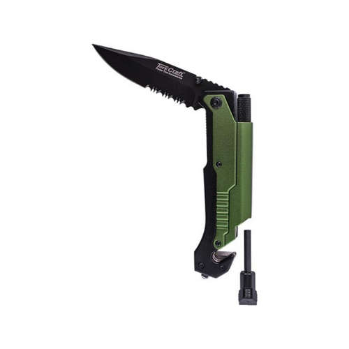 Tork Carft Knife - Survival Green, with LED Light & Fire Starter