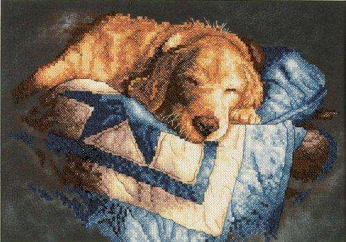 Dimensions stamped cross stitch kit- Snooze