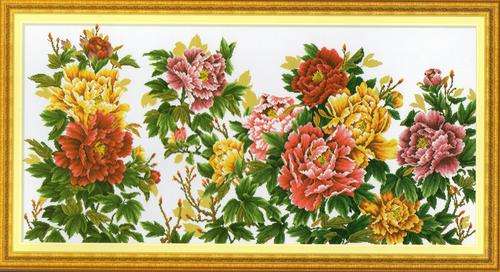 Counted cross stitch kit- Peonies