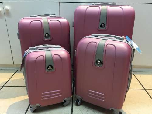 Set of 4 Suitcases Travel Trolley Luggage,ABS with Universal Wheels#PINK