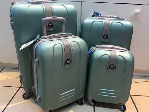 Set of 4 Suitcases Travel Trolley Luggage,ABS with Universal Wheels&Green