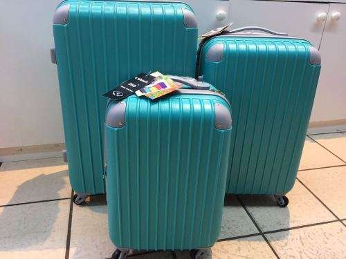 Set of 3 Suitcases Travel Trolley Luggage,ABS with Universal Wheels&Customs lock