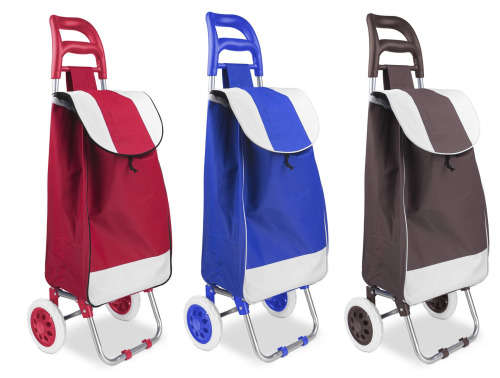 Large Capacity Light Weight Wheeled Shopping Trolley Push Cart Bag