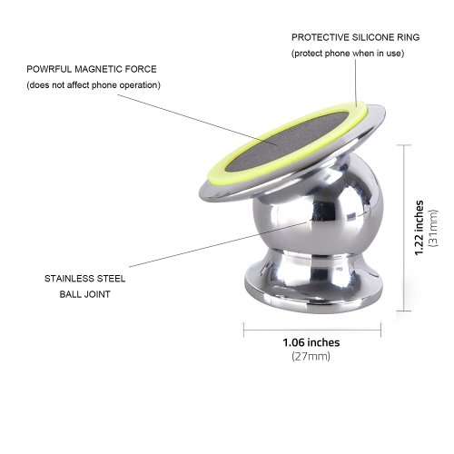 Magnetic Cell Phone Holder for Car - Auto Dash Mount