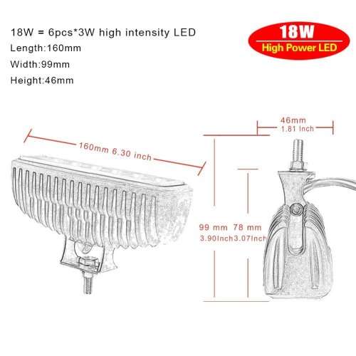 18W Spot Offroad 6 inch LED Light Bar Work Driving Work Light Signal Row SUV 4WD Boat Truck