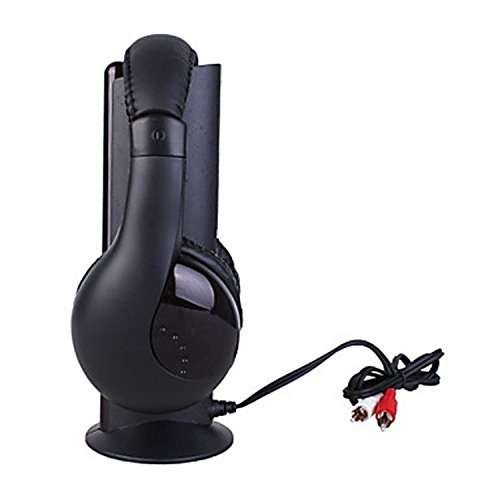 New 5 in 1 Hi-Fi Wireless Headset Headphone Earphone for TV DVD MP3 PC Black