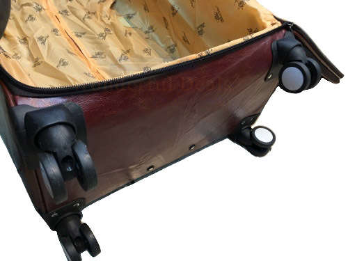 Set of 3 Suitcases Travel Trolley Luggage,Polyester Leather And Universal Wheels