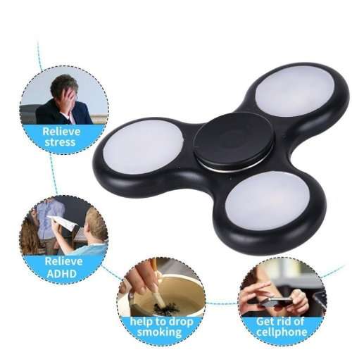 (Special)Hand Spinner Toy With Light Stress Reducer EDC Focus Toy Relieves ADHD Anxiety and Boredom