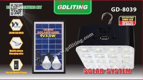 GDLITE  GD-8039 lighting kit + Solar chargingsystem