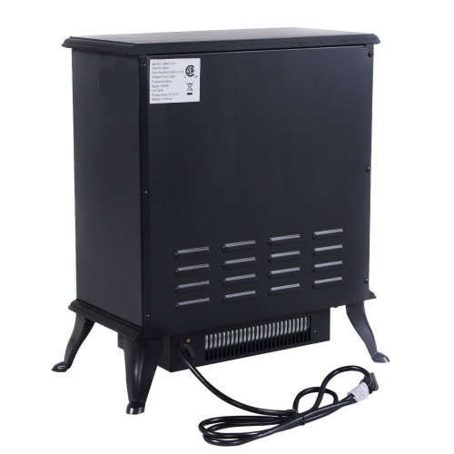 Electric 2000W Fireplace Heater Free Standing Fire Flame Stove Wood Adjustable