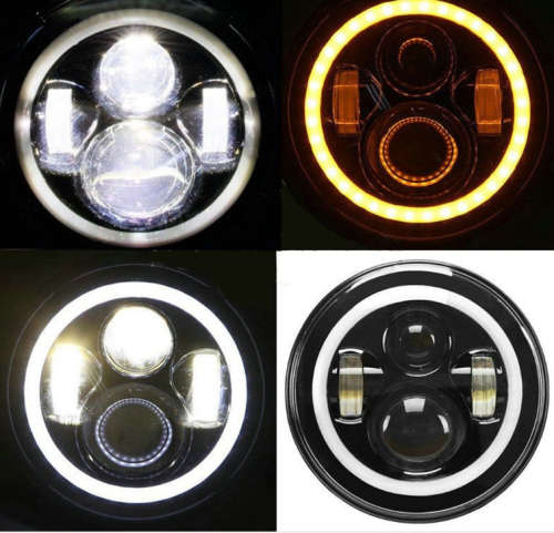 2x 7" CREE LED Headlight Angel Eye Amber Halo DRL For Jeep Wrangler JK TJ 97-17